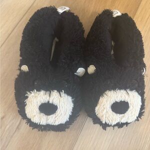 Lazy One Fuzzy Black Bear Kids Slippers